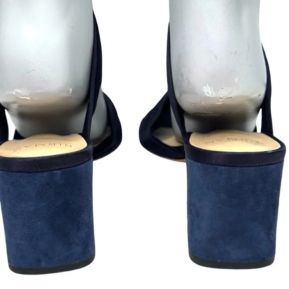 ALEXANDRE BIRMAN Alessa 60 Suede Ankle Wrap Block Sandals Navy Petrol with Gold - Picture 12 of 16